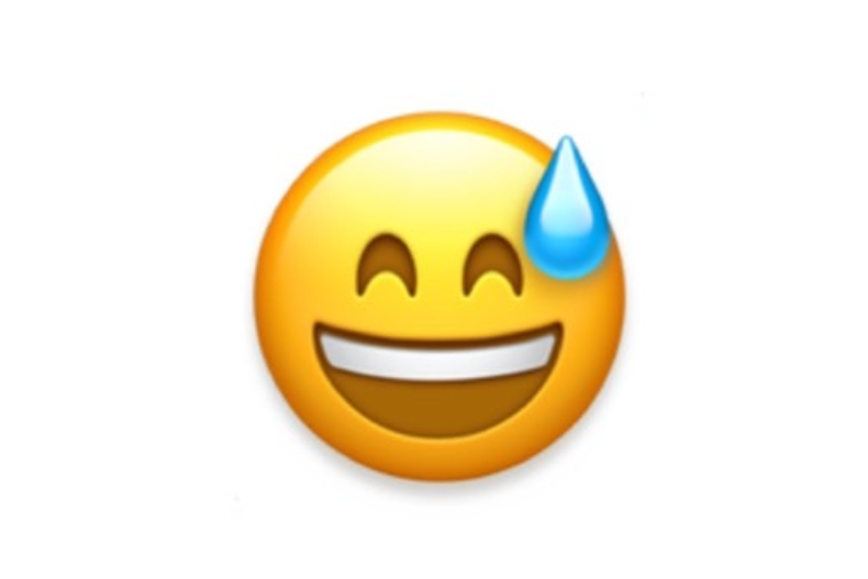 ▲尷尬微笑emoji