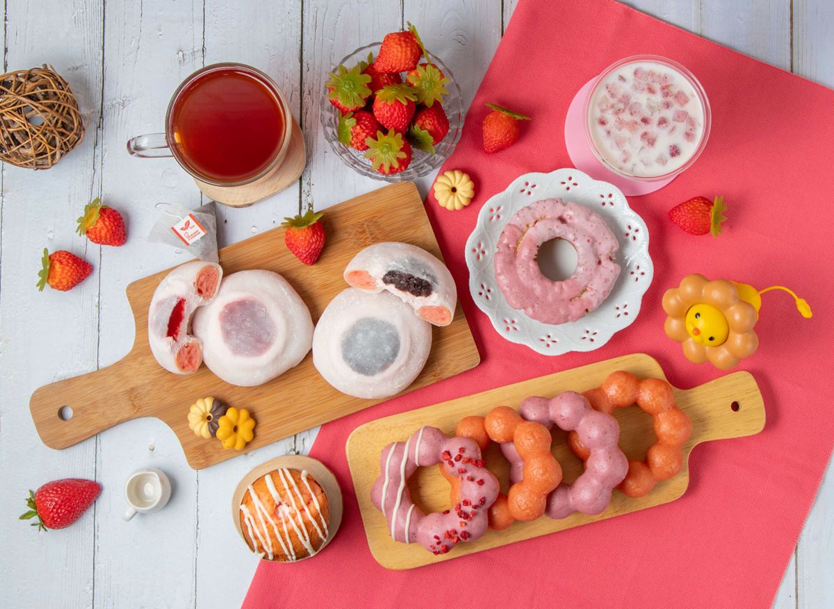 限時３天買六送三！Mister Donut「草莓季」登場，先搶草莓大福波堤、萌虎甜甜圈