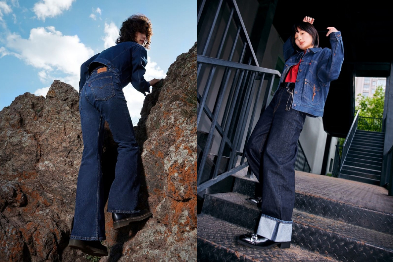▲LEVI’S’70s High Flare高腰丹寧喇叭褲(右)、HIGH LOOSE極致高腰直筒褲(左)