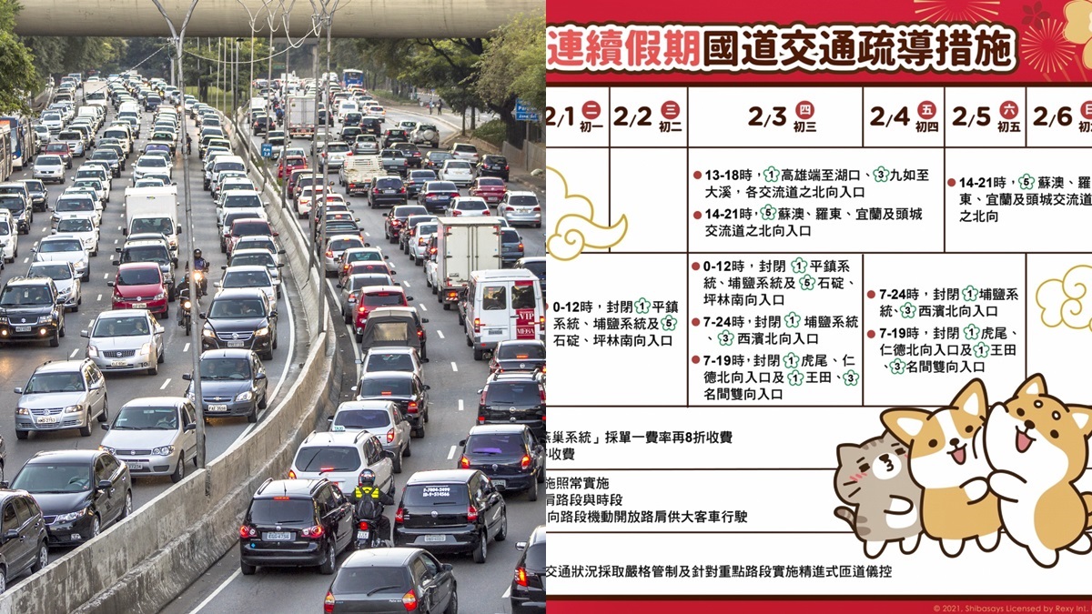 2022春節國道高乘載管制、易塞車路段出爐！開車怕憋尿必看「２大離峰時段」