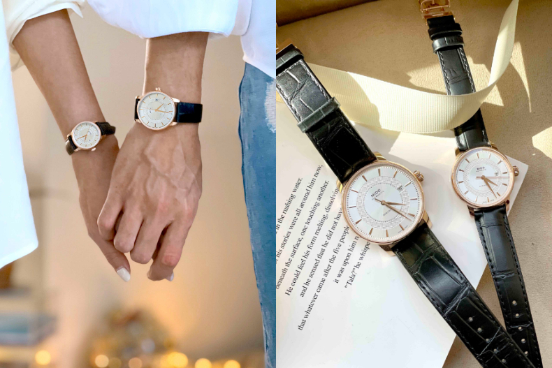 ▲MIDO瑞士美度表 純白錶盤的Baroncelli Signature永恆系列經典對錶，NT. 28,400