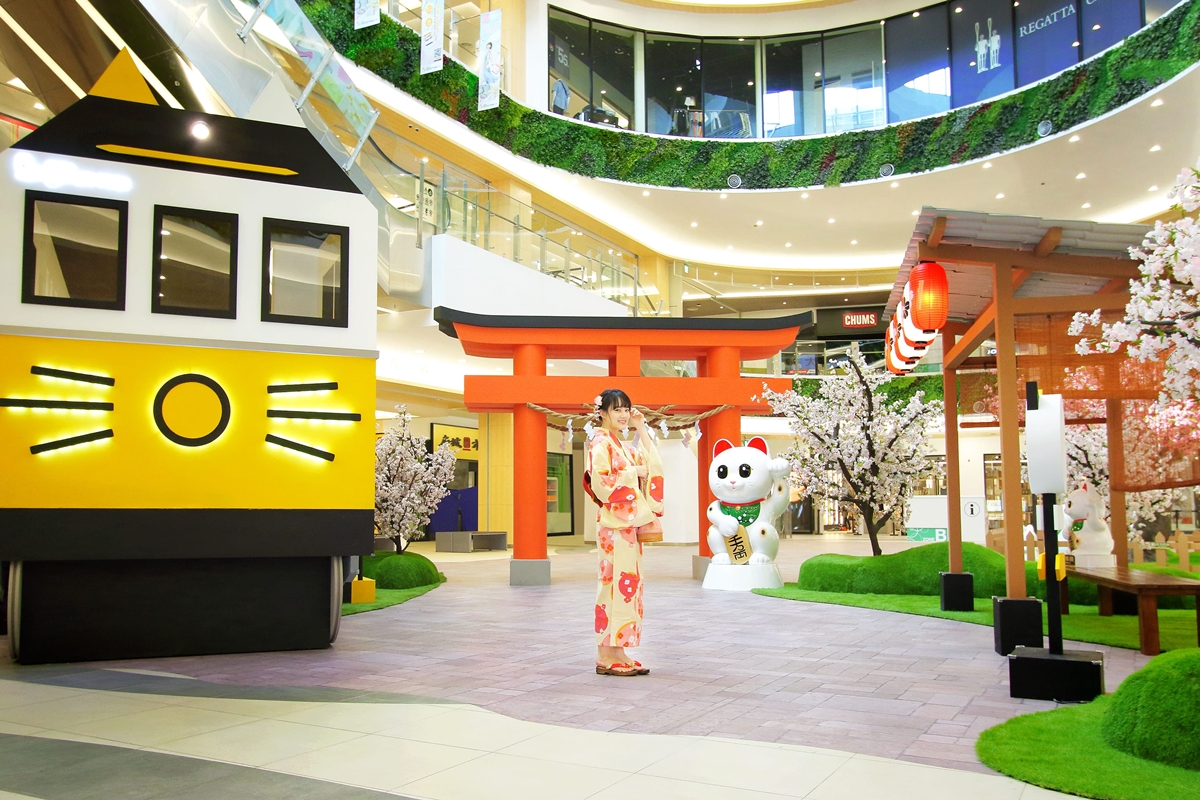 北中南３大必拍「賞花神社」裝置！繡球花光廊、４公尺櫻花王、貓咪電鐵車站
