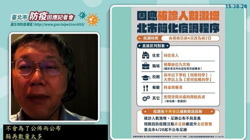 台北市不再公布足跡 停課人數達1/8 12區關懷中心全面啟動