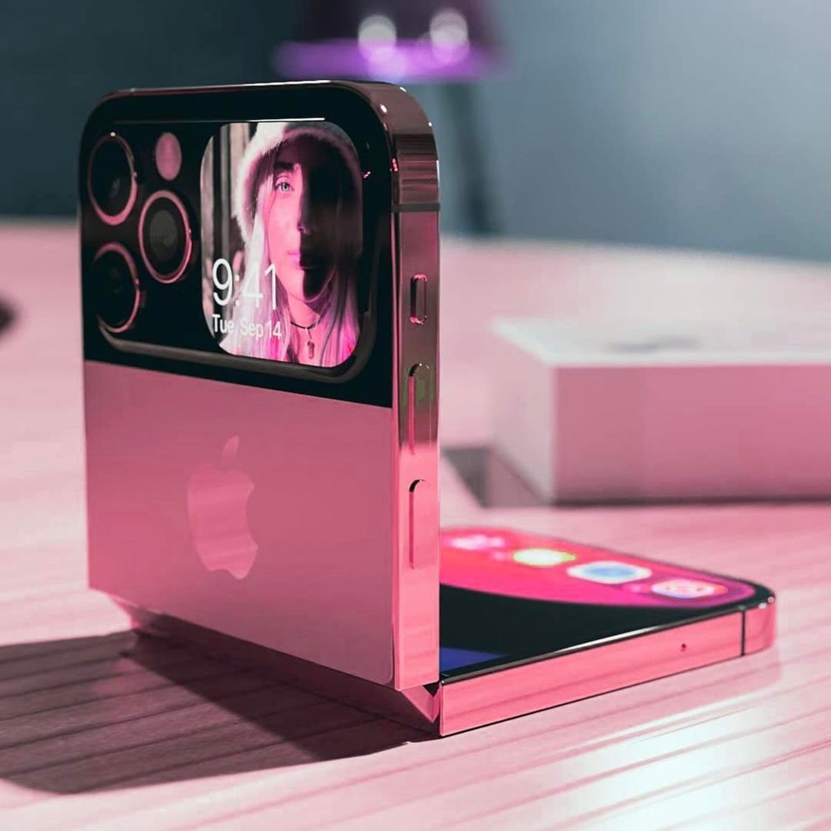 蘋果首款摺疊手機來了！超美草莓粉、薰衣草紫配色，免掀開螢幕就可看訊息