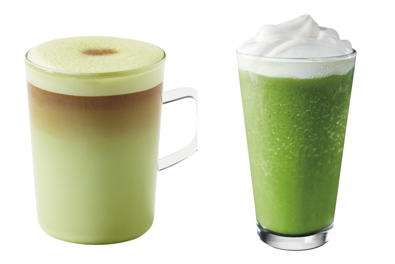 ▲醇濃抹茶咖啡（左）、醇濃抹茶星冰樂（右）