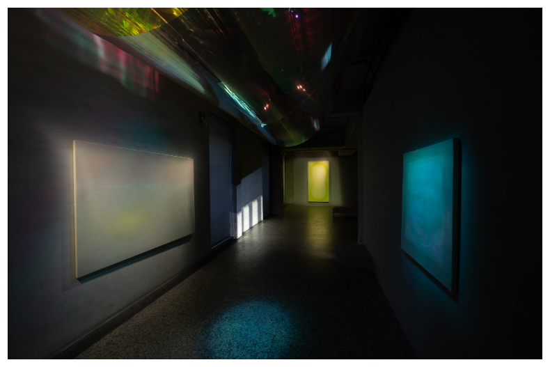 ▲夜晚的光明》《有光的地方 II》，《小花計畫2022-Re：小花盛開的回音》，展於金馬賓館當代美術館。