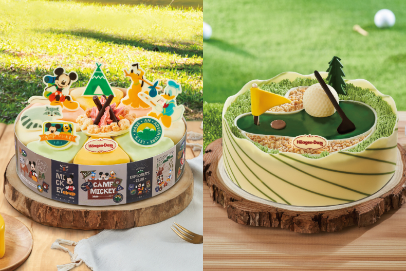 ▲主打款迪士尼系列蛋糕「米奇露營趣」& 精緻逼真的高爾夫球場造型蛋糕「一桿進洞」