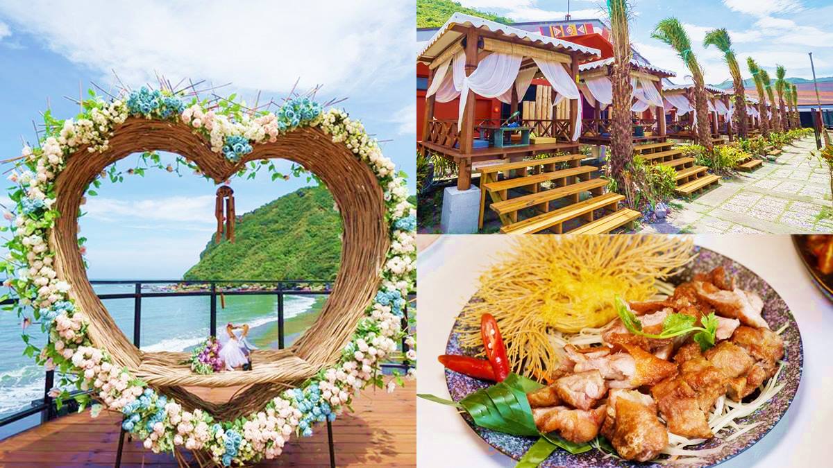花蓮海景第一排！海水浴場​​​​​​​化身峇里島餐廳，打卡必拍發呆亭、夢幻花圈