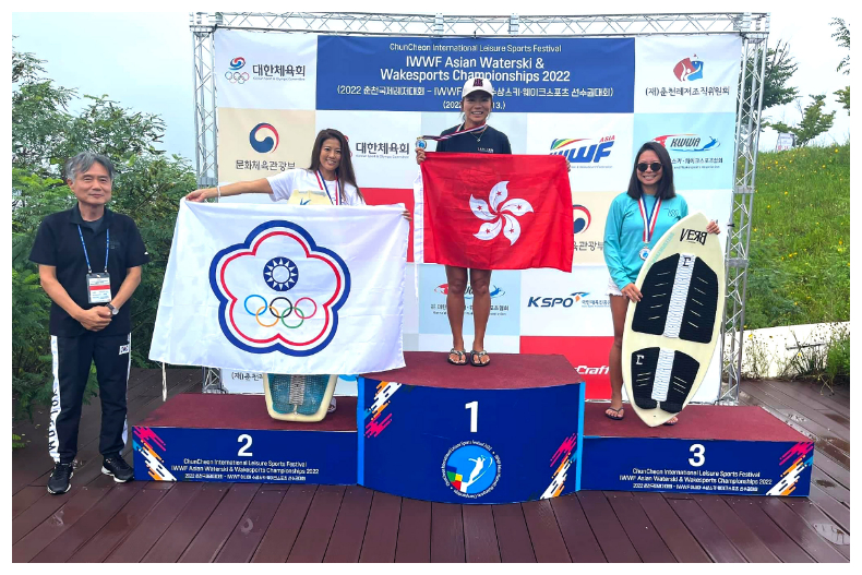 ▲快艇衝浪女神Kimberly陳美彤榮獲2022韓國亞錦賽Masters Women Wakesurf項目銀牌 
