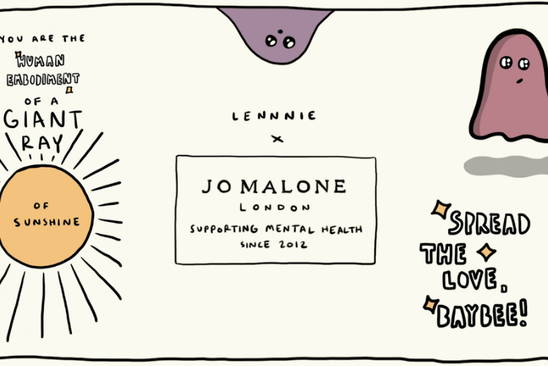 ▲Jo Malone London 世界心理健康日  點亮心光計畫 - 透過動畫KOL itslennnie的鼓舞人心又趣味的作品，關懷心理健康