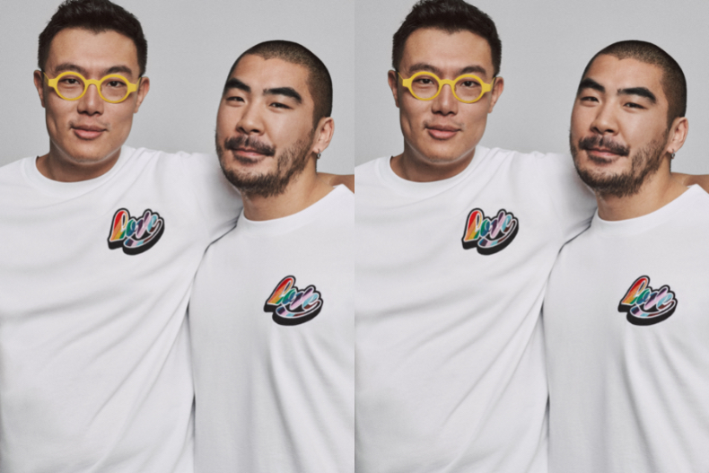 ▲藝術家朱子蓬將其一貫大膽奪目的風格字型勾勒出「LOVE」笑臉圖案設計