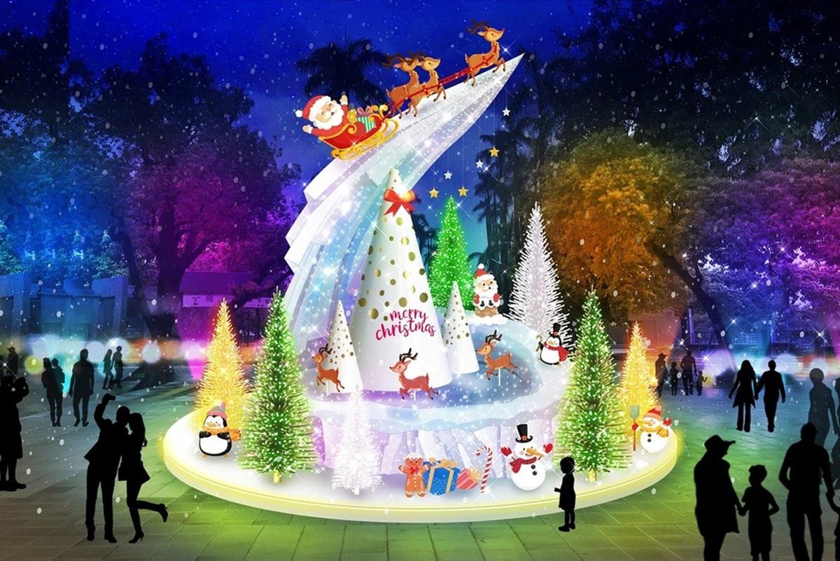 「2022屏東聖誕節」下雪啦！搶拍７米高耶誕樹、15組絕美燈飾，再逛聖誕市集