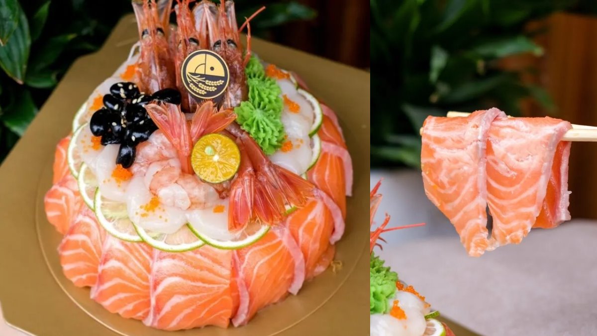 年末開趴這家先收！超浮誇壽司盤１顆不到20元，爽嗑霸氣鮭魚刺身蛋糕