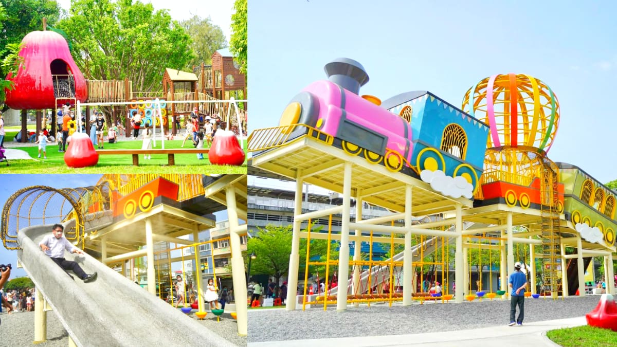 全台首座「飛天火車公園」在這！玩翻30米「馬卡龍色火車」、蓮霧造型遊樂場
