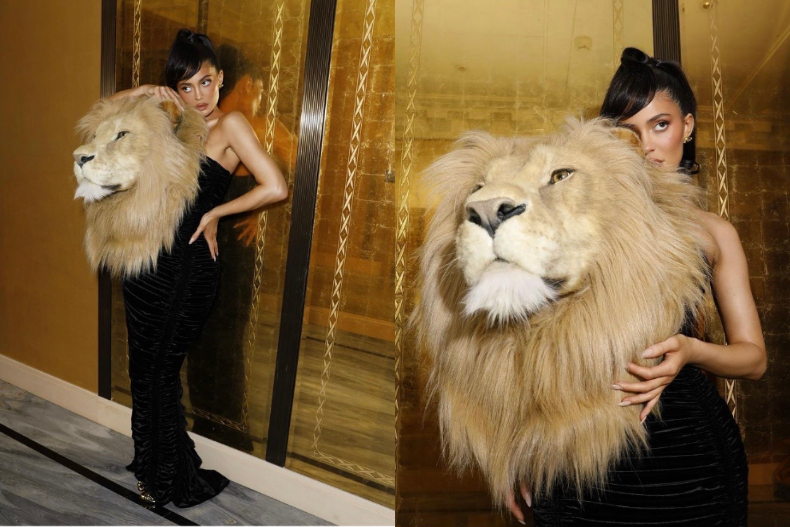 ▲凱莉詹娜身穿Schiaparelli的獅子頭禮服
