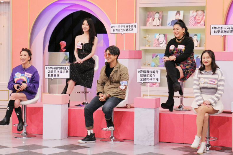 ▲女大來賓（由左至右）：楊繡惠、黃喬歆 、王少偉、Amanda、何妤玟
