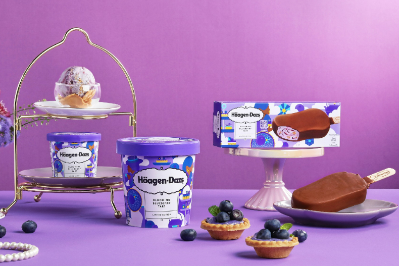 哈根達斯極致午茶登場！春季限定「藍莓塔口味」，迪士尼公主、熊抱哥冰淇淋蛋糕派對