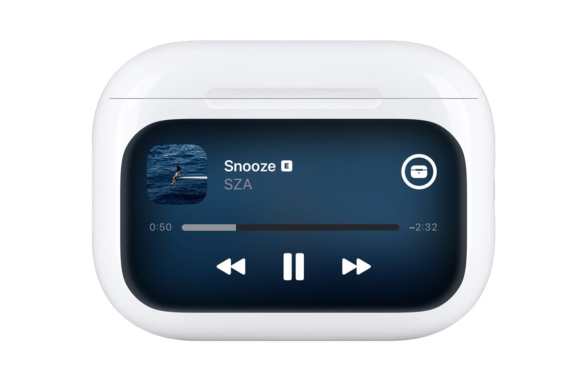 最新「觸控螢幕AirPods」曝光！充電盒可選音樂、收訊息，免拿iPhone就能操作
