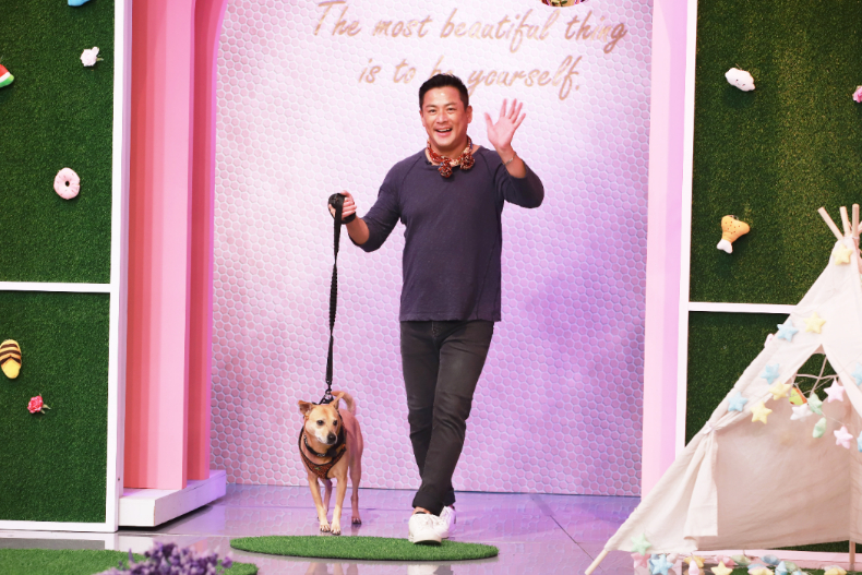 ▲江宏恩分享自己與萌寵故事，今天上場的是2歲的黃金獵犬-茶茶