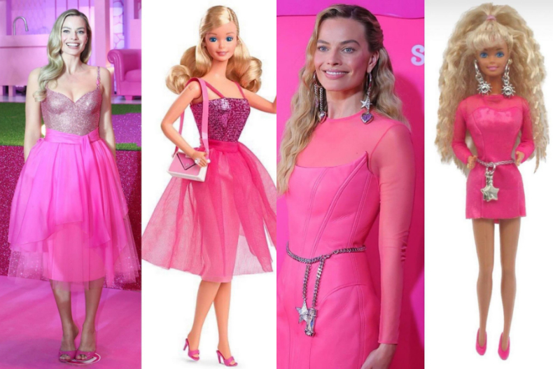 人間芭比！瑪格羅比vs芭比娃娃「浮誇禮服」對比，桃粉蓬蓬裙完美複製