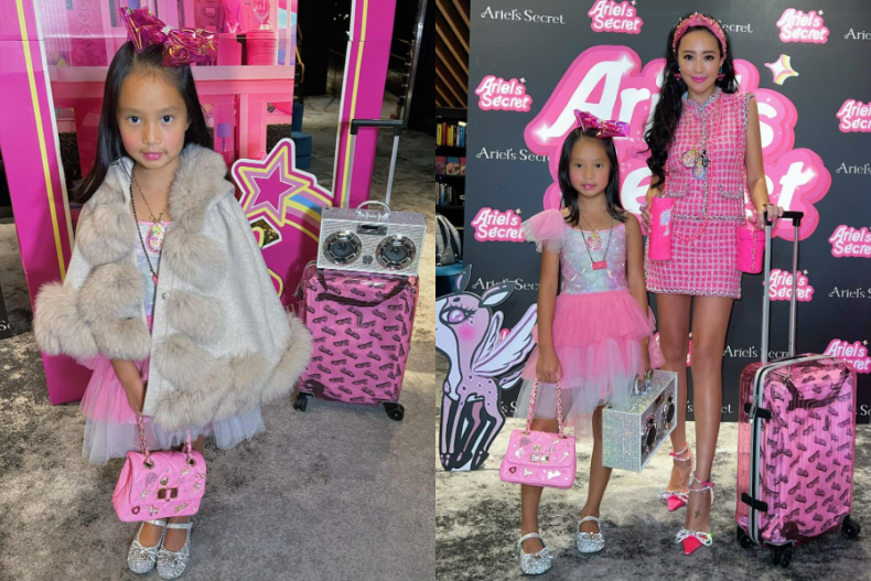 關姊姊就是真人芭比！關穎拉女兒穿「粉紅浮誇」母女裝，同款粉色小包、行李箱網問翻