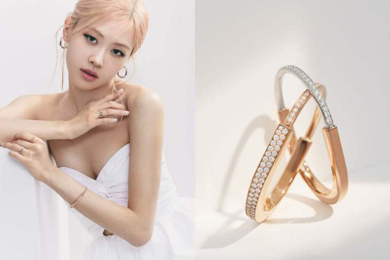 Tiffany＆Co․最新代言照公開！ROSE成優雅白玫瑰，Jimin鑲鑽圓圈項鍊吸睛