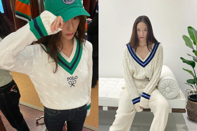 Polo衫也能穿出老錢風！Krystal「Ralph Lauren穿搭」盤點，低調卻高級感十足！