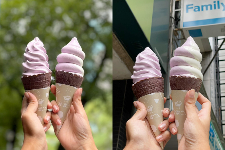 全家霜淇淋吹韓風！韓勾ㄟ金針菇聯名「金ㄟ紫薯霜淇淋」浪漫粉紫色美到屏息