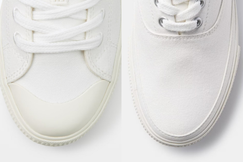 ▲左為「前代」小白鞋，右為「新版」小白鞋
