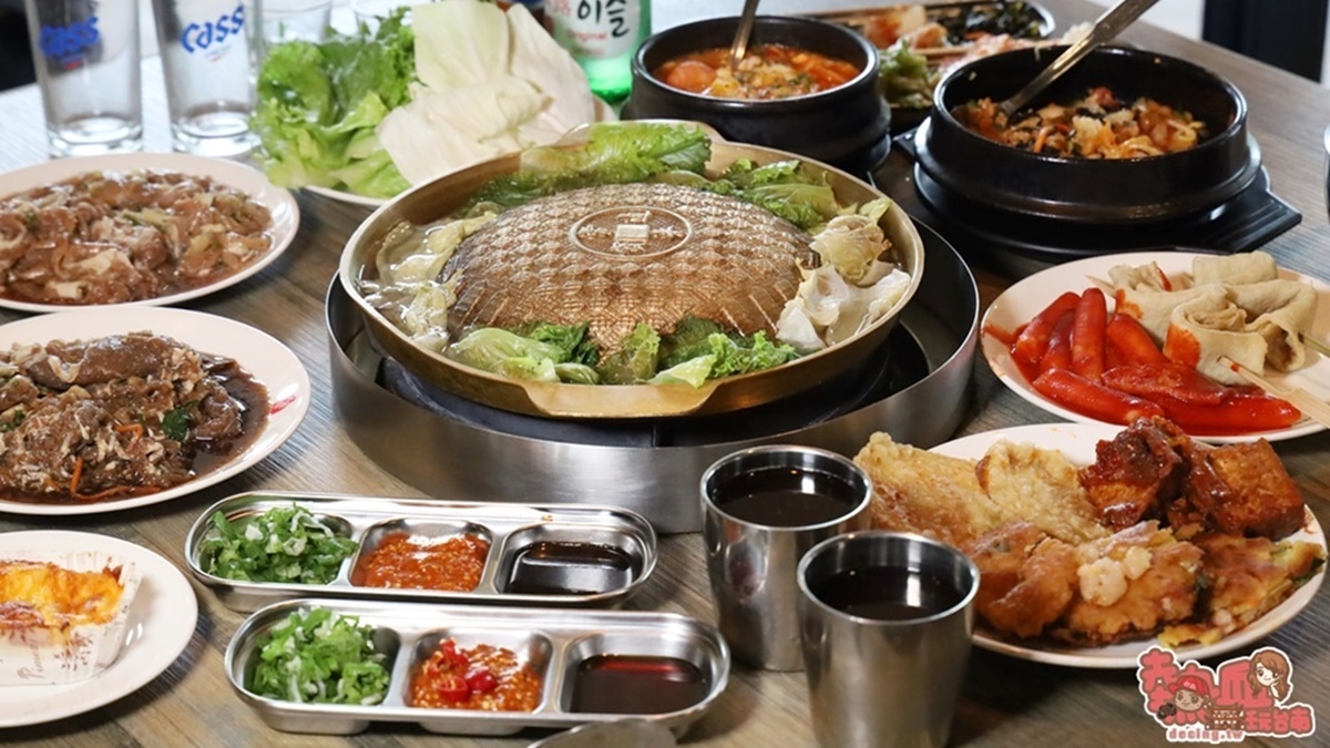 店家主打少見的銅盤烤肉，以及現點現做的韓國料理吃到飽。（圖片來源：熱血玩台南。跳躍新世界）
