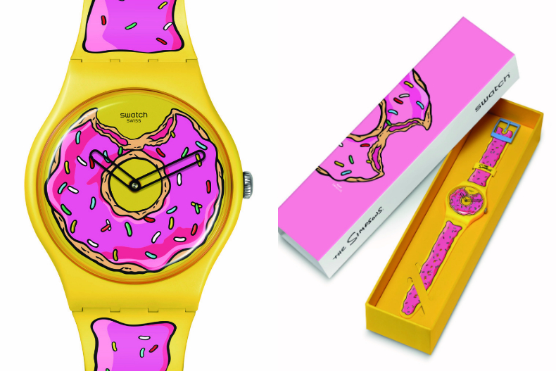 新鮮出爐，趁熱入手！SWATCH為THE SIMPSONS辛普森家庭推出以甜甜圈為靈感的特別腕錶