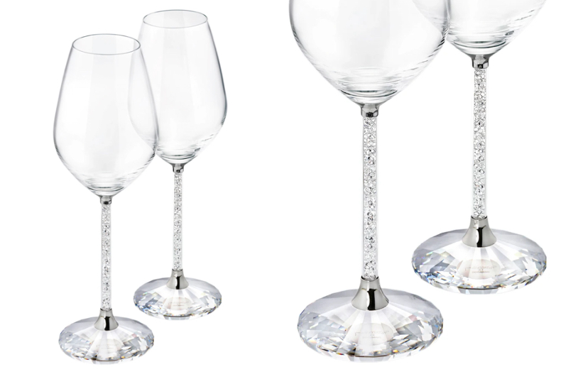 施華洛世奇Crystalline祝酒杯金色(一對)、Crystalline祝酒杯銀色(一對)以及Crystalline酒杯 (一對)