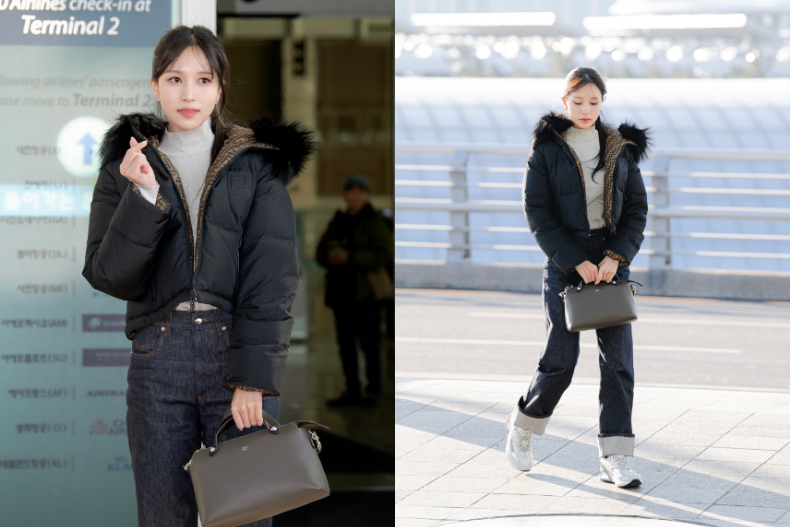 宋慧喬也跟上「格雷系穿搭」！機場時尚包緊緊超保暖，手上的FENDI包包是這咖～