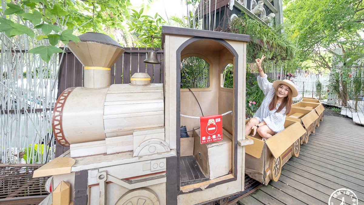 園區最大亮點就是紙箱小火車，而且相當堅固，民眾也可以乘坐。（圖片來源：桃桃‘s旅人手札）