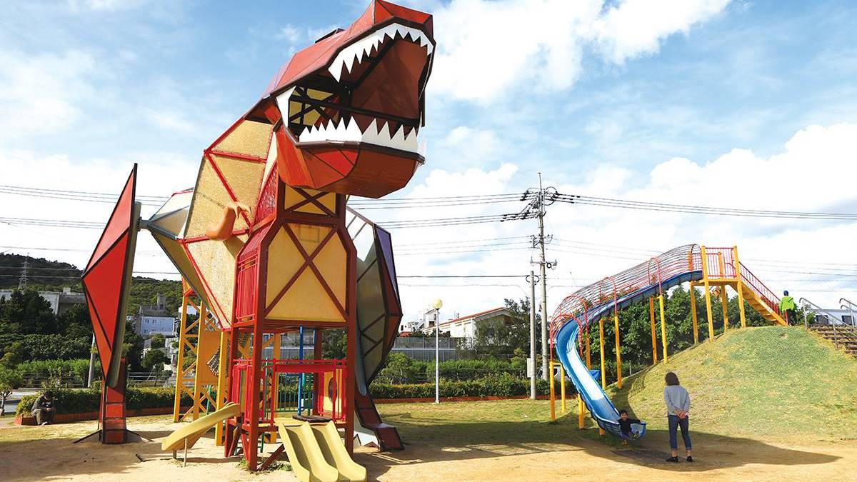 「東浜恐龍公園」是男孩們最愛的恐龍系主題公園。（圖片來源：洛基小聿媽）