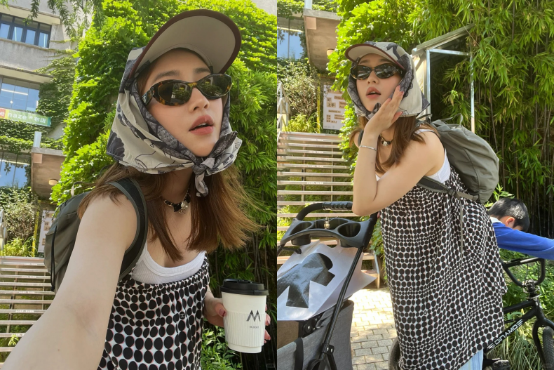 視覺小臉就靠這一招！跟著韓國女生學「棒球帽＋絲巾」3種搭配法小顏又防曬！