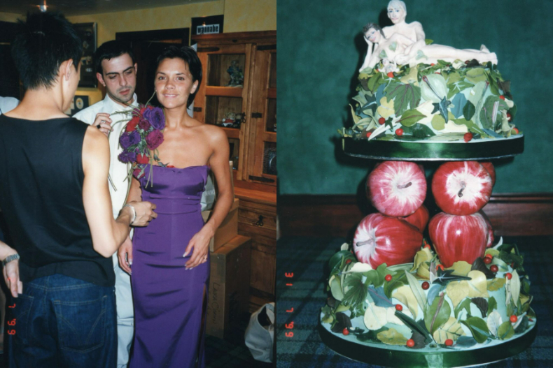 維多利亞貝克漢「隱藏版婚紗照」曝光！拉老公重穿「紫色婚紗」，夢幻婚紗原來是Vera Wang