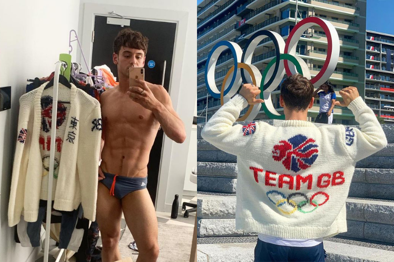 湯姆戴利毛衣織好了！養眼腹肌＋人魚線穿新衣，甜笑：大家喜歡我的2024巴黎奧運服嗎？