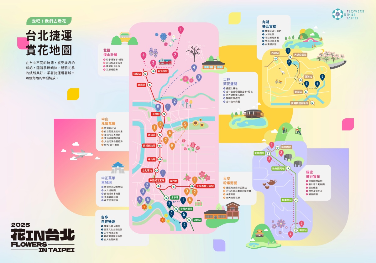 2025台北花季地圖！８條捷運賞花路線一次看，台北一日遊這樣玩