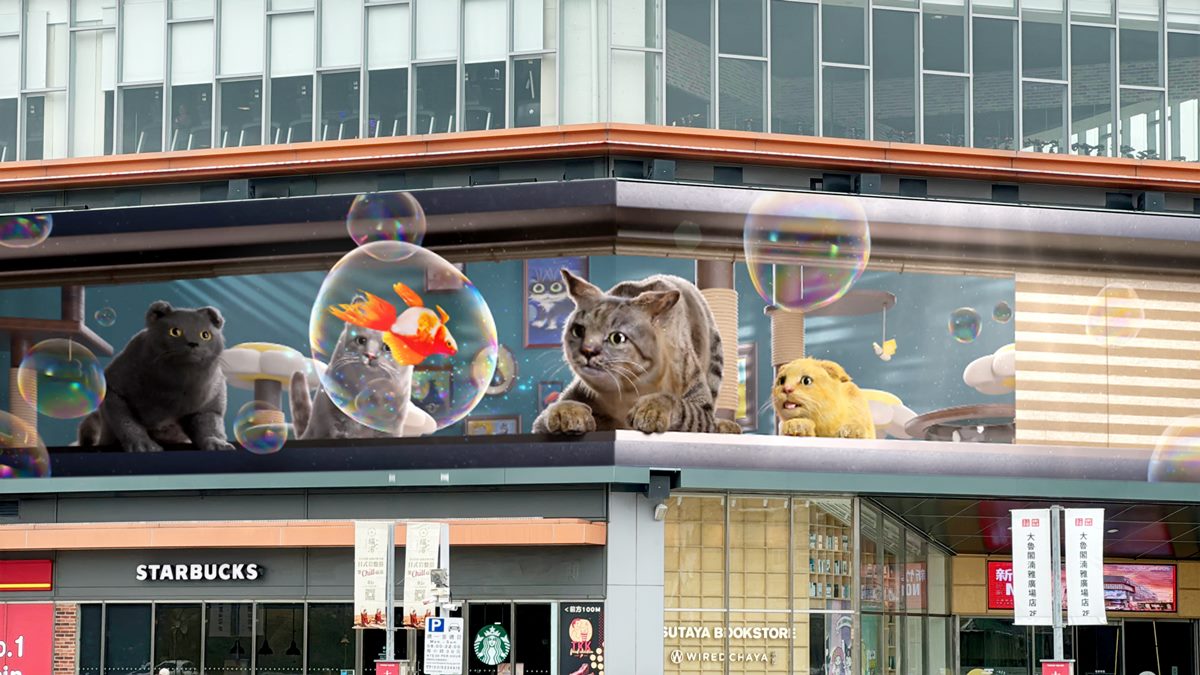 巨萌「虎斑貓」要來了!全台最大裸視3D螢幕「這天」登場,50公尺巨幕超震撼 巨萌「虎斑貓」要來了!全台最大裸視3D螢幕「這天」登場,50公尺巨幕超震撼