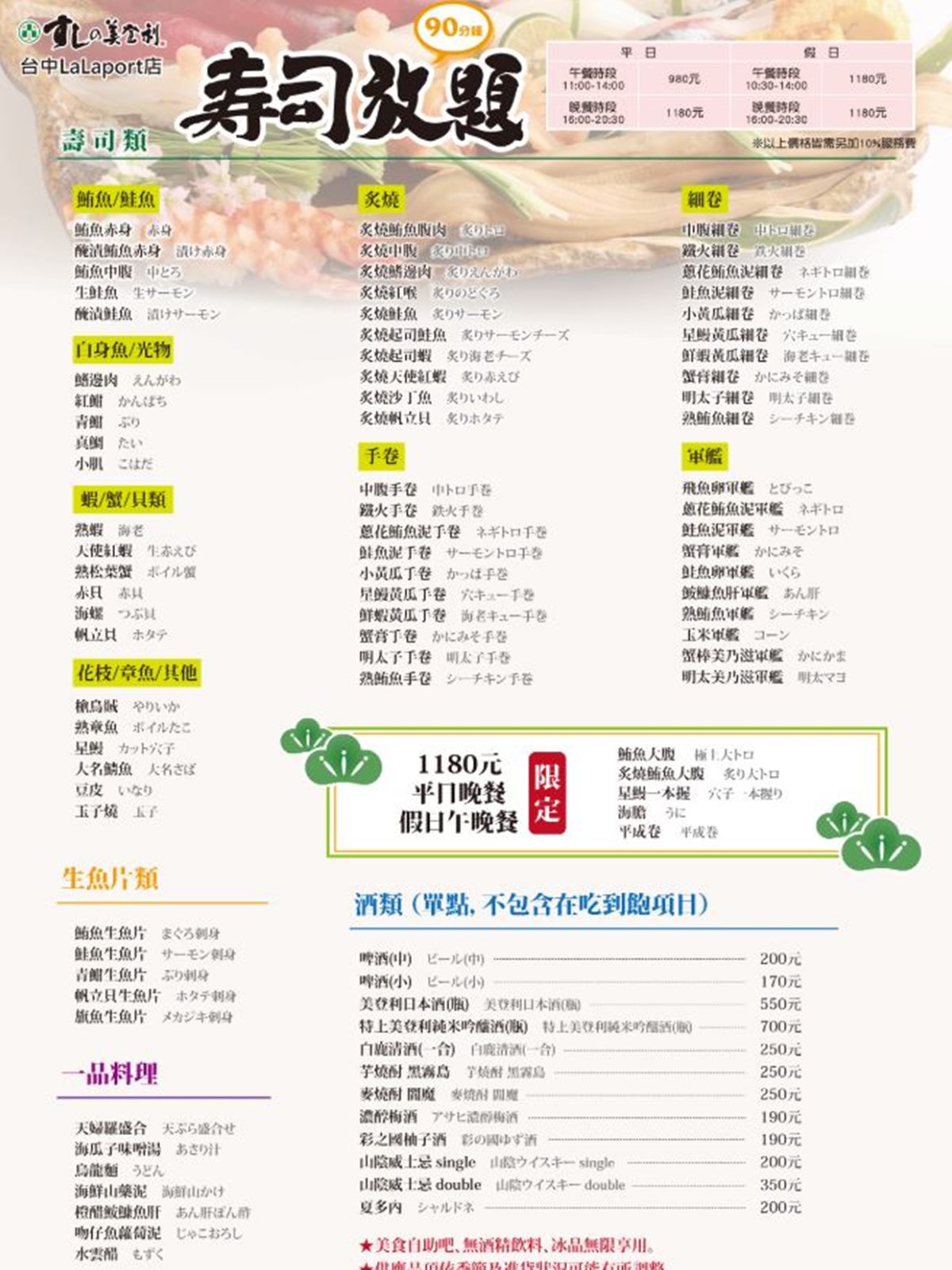 70款壽司+生魚片無限吃!「日本壽司名店」推吃到飽,還有炸物、燒烤自助吧 70款壽司+生魚片無限吃!「日本壽司名店」推吃到飽,還有炸物、燒烤自助吧