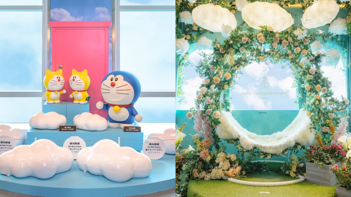 超萌哆啦A夢出沒！台北101觀景台「２人同行１人免費」，頂樓還有秘境花園