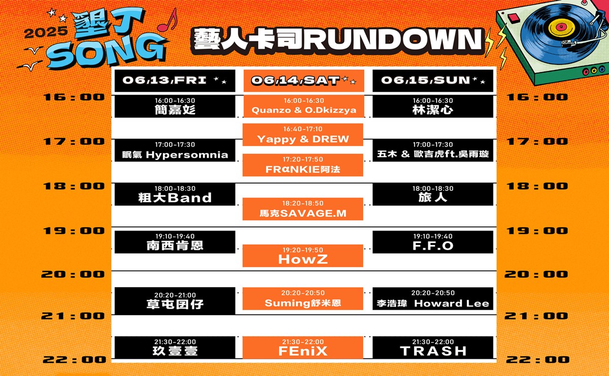 連續3天免費演唱會!玖壹壹、TRASH等19組卡司接力,還有美食市集可逛 連續3天免費演唱會!玖壹壹、TRASH等19組卡司接力,還有美食市集可逛