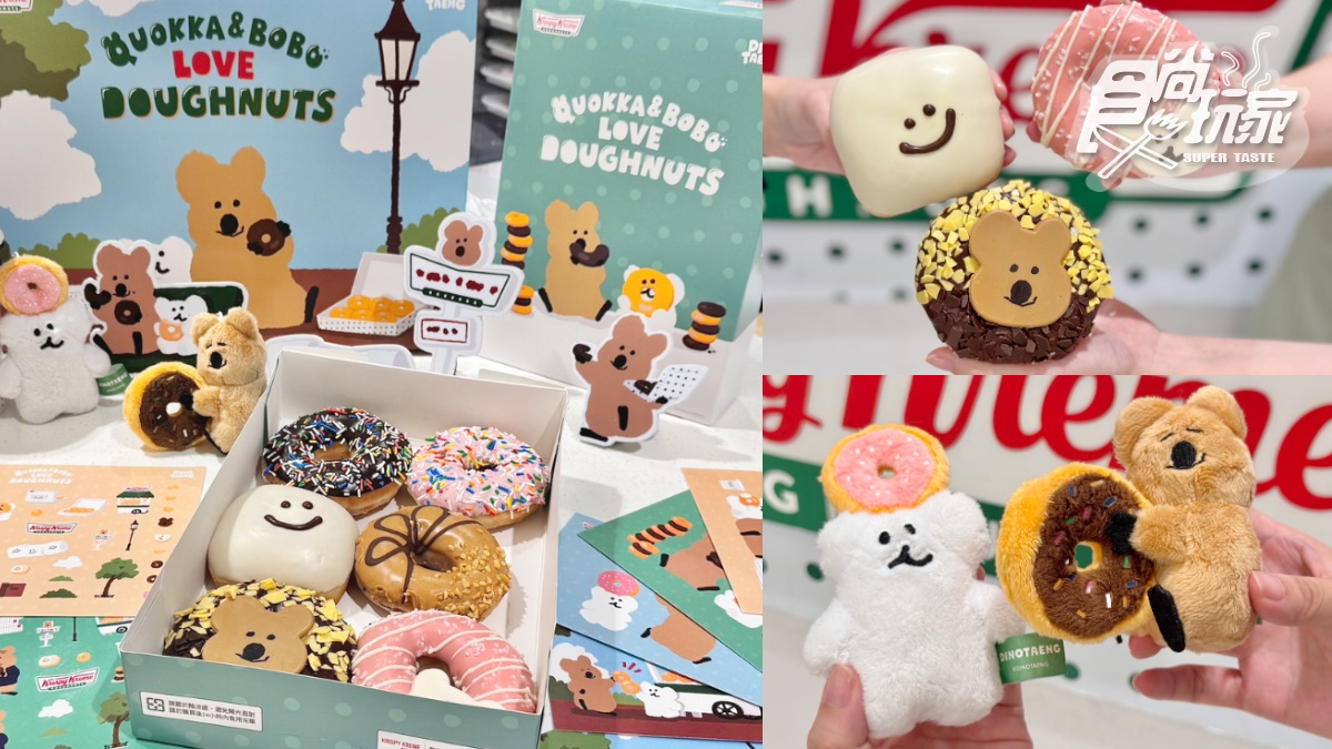 台灣獨家「矮袋鼠甜甜圈」買一送一！Krispy KremeｘDINOTAENG３大甜甜圈、周邊