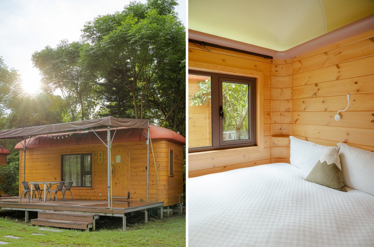 桃禧漫遊「森Zoo主題營位」為小木屋住宿，最多可３位大人或２大２小入住。