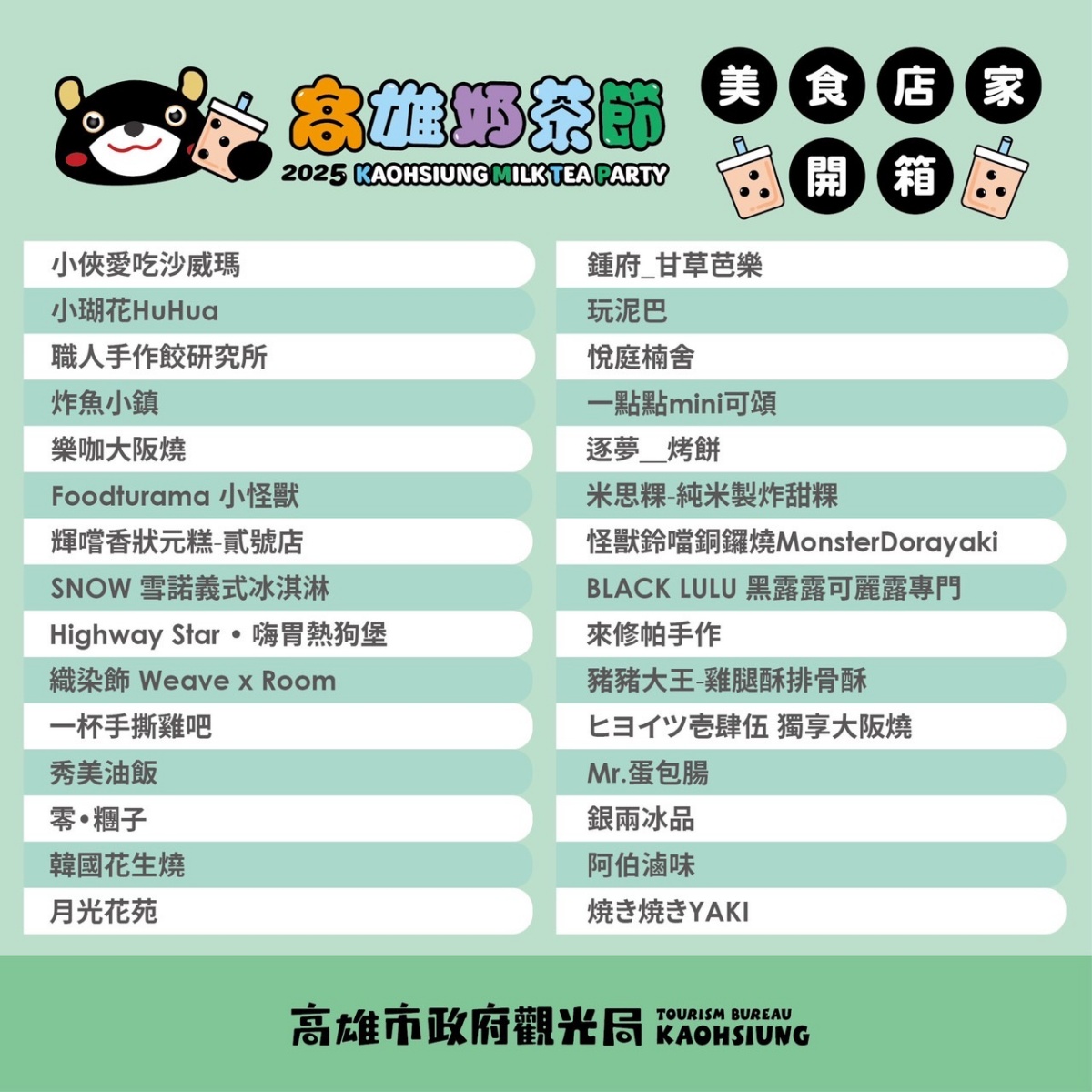 全台最強奶茶市集!「2025高雄奶茶節」本週登場,70家手搖飲、美食小吃集合 全台最強奶茶市集!「2025高雄奶茶節」本週登場,70家手搖飲、美食小吃集合
