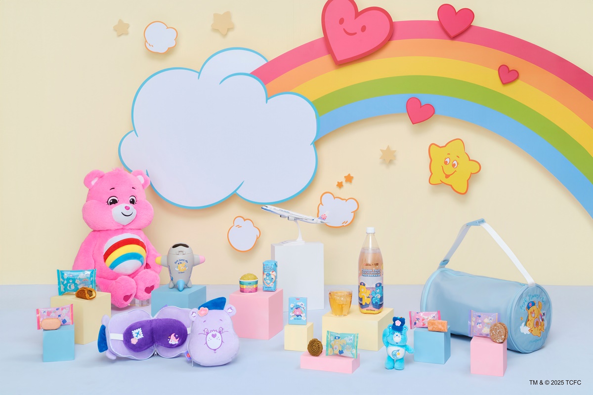 彩虹熊變身空服員！「華航ｘ五桐號ｘCare Bears」最萌聯名13款餐點、周邊