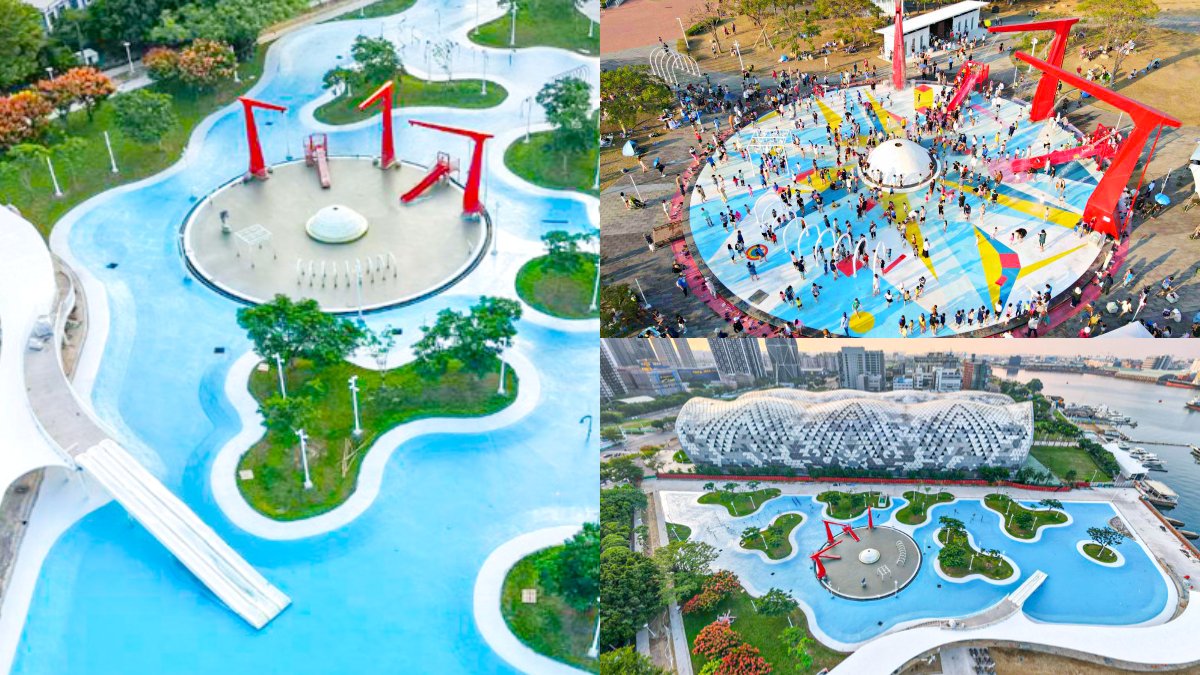 高雄最大免費水樂園回歸！星光水岸公園重新開放，嗨玩氣墊樂園、逛美食市集