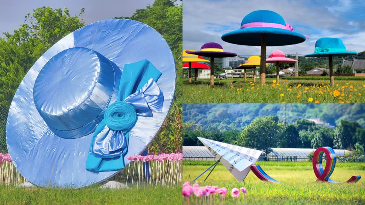 桃園出現彩色帽子花海！傳奇歌后「鳳飛飛」故鄉在這，免費拍７大打卡裝置