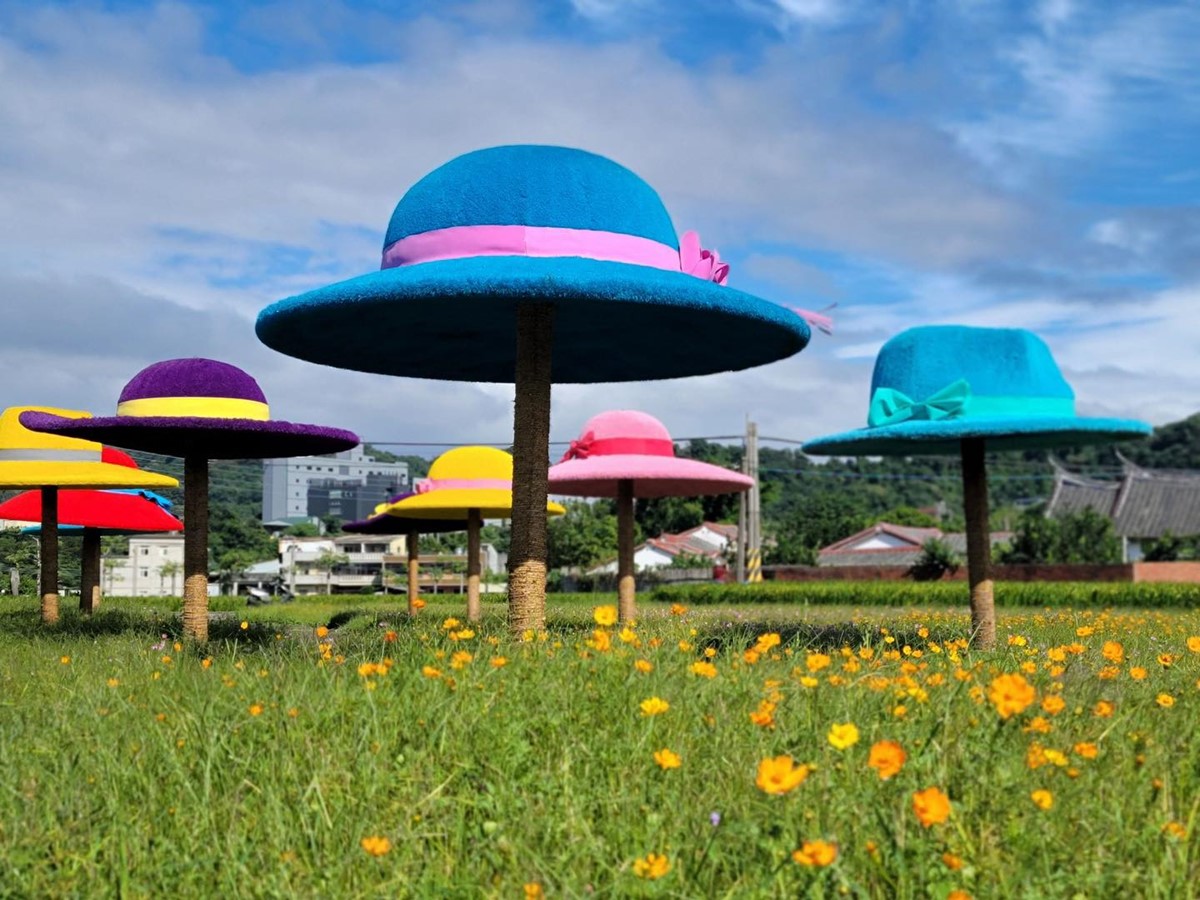 桃園出現彩色帽子花海！傳奇歌后「鳳飛飛」故鄉在這，免費拍７大打卡裝置